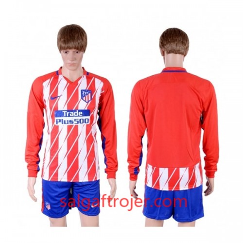 Atlético Madrid Fodboldtrøjer Hjemmebanesæt 2017/18 Langærmet Atlético Madrid Fodboldtrøjer Hjemmebanesæt 2017/18 Langærmet